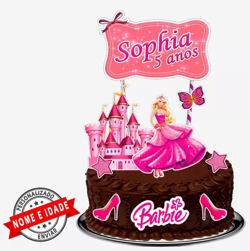 Topo de Bolo Barbie Princesa