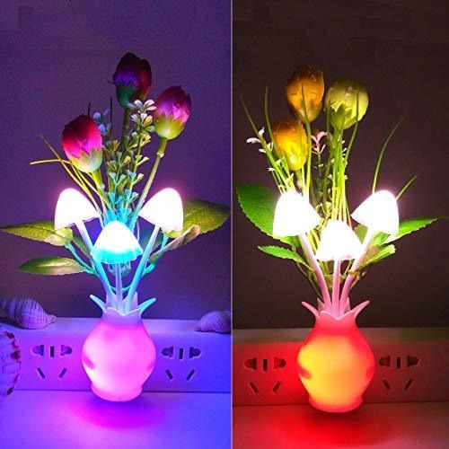 Warmstor 2 Pcs Luz De Noche, Tulipan Enchufe En Color Cambia