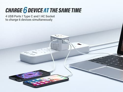 Enchufe Inteligente Marca Epicka 4 Usb + Type C /blanco
