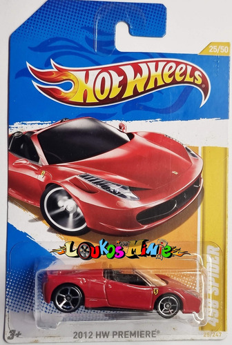 Hot Wheels Ferrari 458 Spider 25/247 Premiere 2012 Lacrado