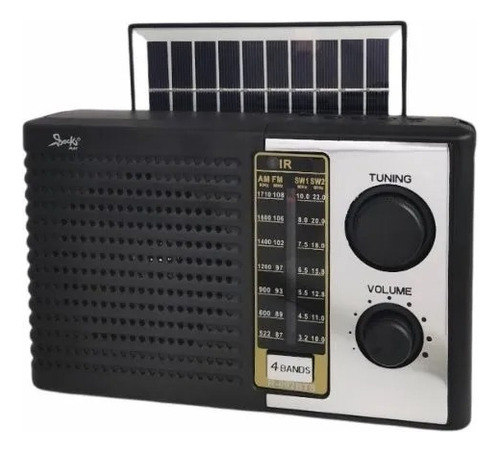 Radio Portatil Fm/am/sw 4 Bandas R-092bts Panel Solar