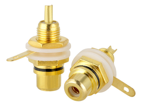 10 Unidades De Terminales Rca Jack Chapados En Oro, Hembra,