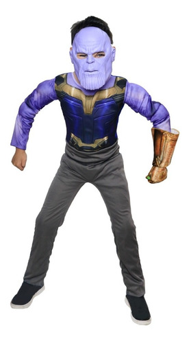 Disfraz Thanos Avengers End Game Deluxe Con Mascara Y Guante Fantasy Ruz Infantil Niño