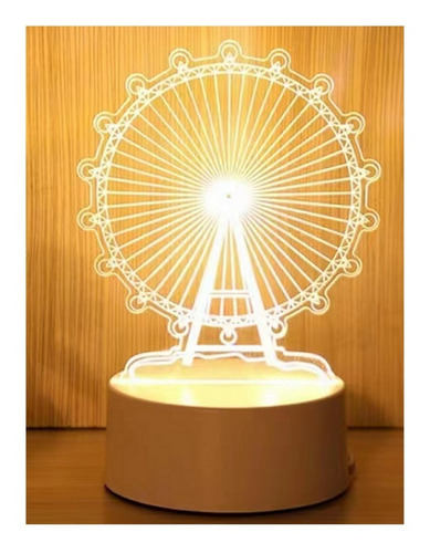 Lámpara Led De Velador 3d Ilusión Diseños 3 Colores Usb 