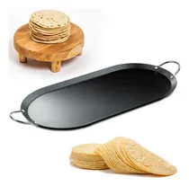 Comprar Comal Ovalado Plancha Antiadherente De Acero Al Carbón 43 Cm