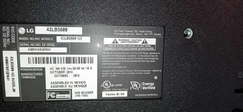 Tv LG 42lb5600 Televisor 42 Full Hd Pantalla Partida Nuevo