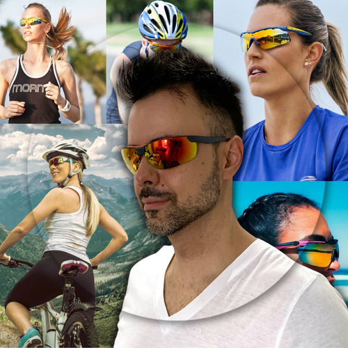 Imagem 3 de 9 de Óculos Esportivo Ciclismo Bike Corrida Casual Lente Laranja
