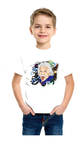 Playera Albert Einstein Ilustración Lengua Para Niños Punch