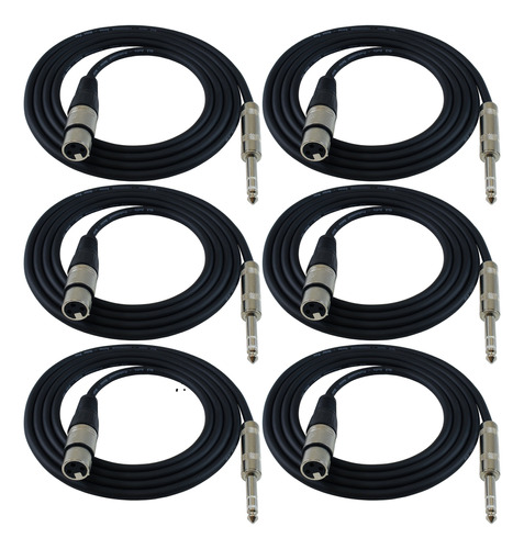 Gls Audio Cables De Conexion De 6 Pies  Xlr Hembra A 1/4 Pu