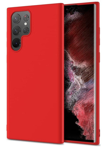 Funda Samsung Galaxy S22 Ultra 5g De Silicona Rojo