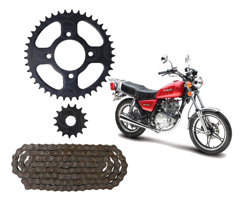 Kit De Transmision Suzuki Gn 125h ( Catalina Piñon Cadena )