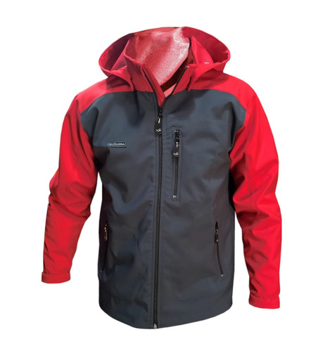 Campera Softshell Impermeable Capucha Tipo Neoprene Pagos