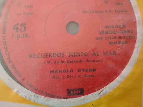 Vinilo Single De Manolo Otero - Recuerdos Junto ( K66 (Usado)