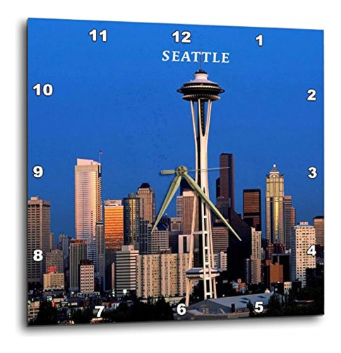 3drose Dpp_62081_1 Reloj De Pared Seattle Space Needle, 10 X