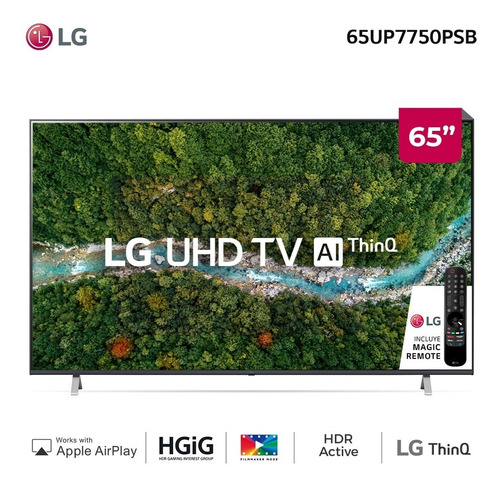 Imagen 8 de 10 de Smart TV LG AI ThinQ 65UP7750PSB LED webOS 6.0 4K 65" 100V/240V