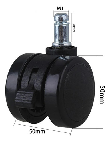 2 Ruedas Giratorias De Metal Pu Para Silla De Oficina