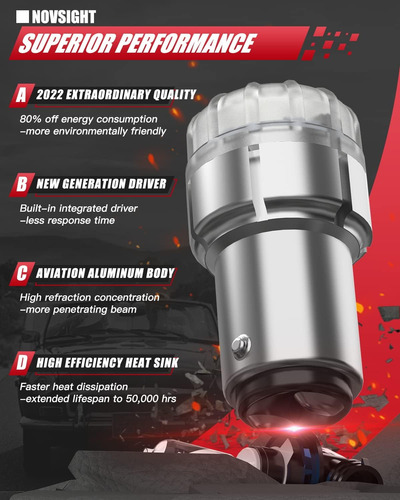 Bombilla Led 1157, 300% Rojo Brillante 2357 Foco De Luz...