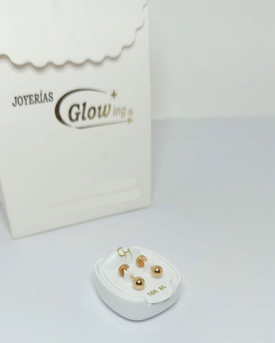 Aros Abridores Oro 18k Bebé Ch Eco Bolitas 4mm Ch704