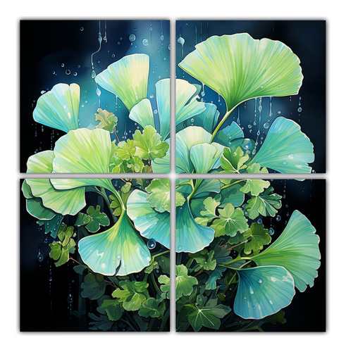 60x60cm Cuadros Fotografía Refinados Ginkgo Leaves Flores