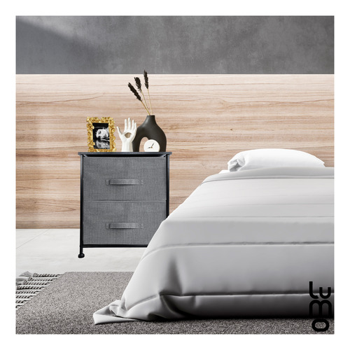 Buro Minimalista Recamara 2 Cajones De Tela Comoda 2