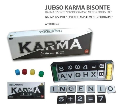Imagen 3 de 4 de Karma Bisonte Dividido Mas O Menos Por Igual Juego De Mesa