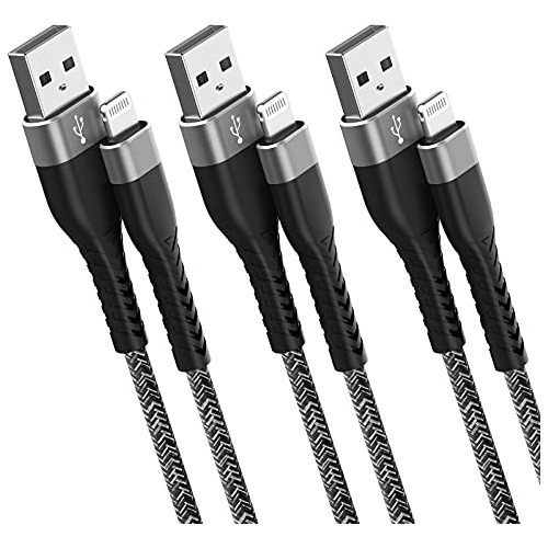 Cable De Carga Para iPhone De Outrade, 3 Pack Mfi Jlvt5