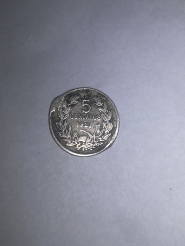 Una Moneda De 5 Centavos De 1921  Chilena