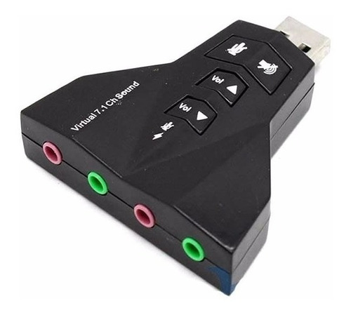 Placa De Sonido 7.1 Externa Usb Doble Audio In On Mini Plug