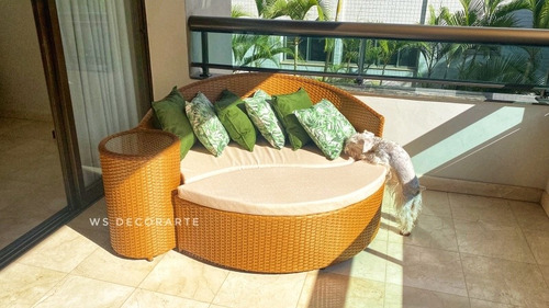 Sofá Chaise Dubai 1.60cm Fibra Sintética Vime Área Externa