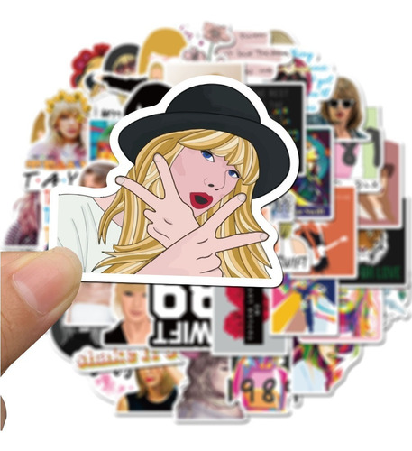 Taylor Swift 100 Calcomania Stickers Pvc Contra Agua Artista