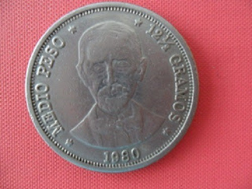 Moneda Medio Peso 1980 Republica Dominicana 12 1/2 Gramos 