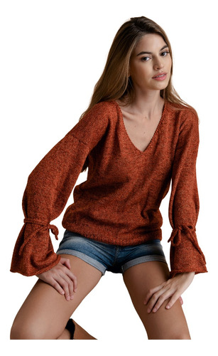 Sweater Con Tira, Sweater De Lana, Sweater Cuello En V