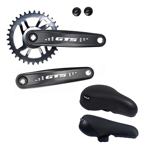 Kit Pedivela Gts Coroa Unica 1x12v+selim Tipo Ddk Gtsk Bmx