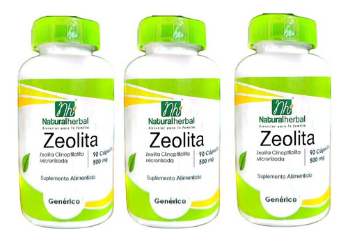 Pack 3 Zeolita Micronizada 90 Cápsulas C/u 500 Mg