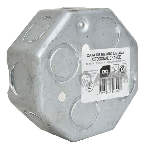 Caja Luz Embutir Octogonal Grande Chapa Ag 10x10cm X20