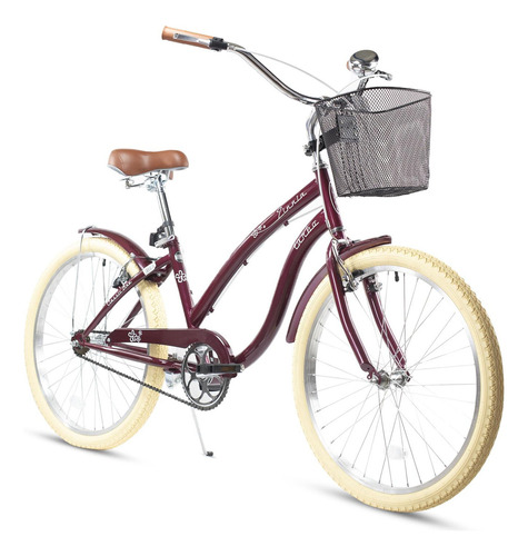 Bicicleta Para Mujer Urbana Rodada 24 Turbo Zinnia Retro Color Rojo Tamaño del cuadro 40 cm