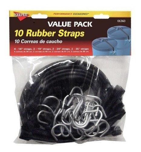 Keeper 6360 Epdm Rubber Strap Multipack 10 Piezas