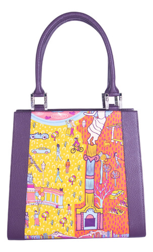 Bolsa Yaab Pineda Covalin Diseño Mi Ciudad Color Lila