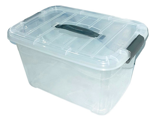 Caja Plástica Tupper Multihogar Con Tapa Click De 27 Litros