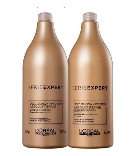 Kit Loreal Absolut Repair Gold Quinoa Shampoo + Cond 1,5l