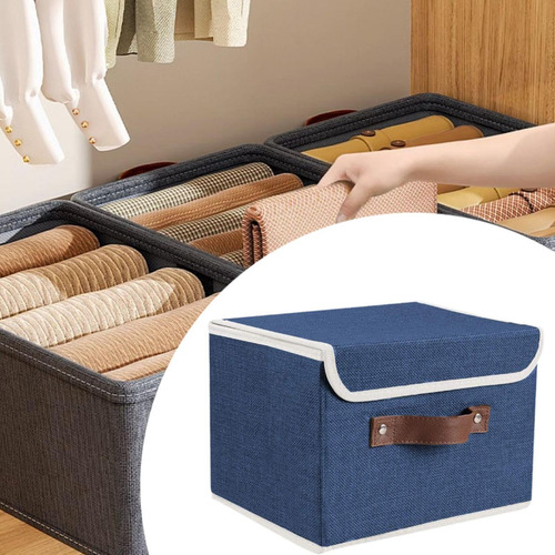 Contenedor De Almacenamiento Con Tapa, Caja De Azul
