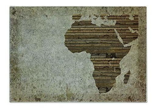 Tabla De Cortar Africana De Ambesonne, Tema De Geografía, Ta