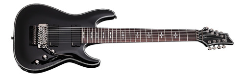 Guitarra eléctrica Schecter Hellraiser C-8 FR de caoba black brillante con diapasón de palo de rosa