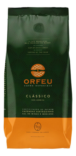 Orfeu café especial torrado em grãos clássico pacote 1kg