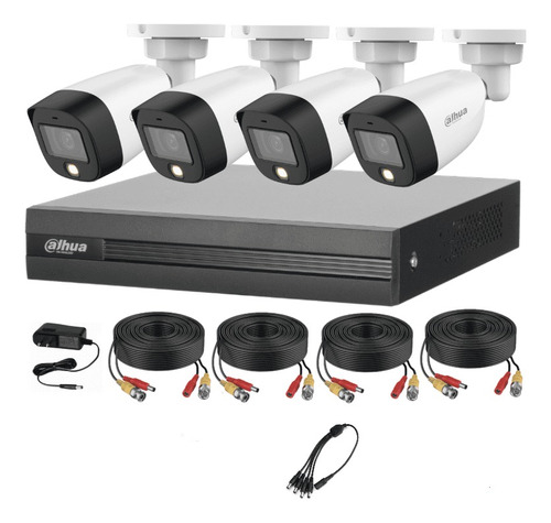 Kit Camaras De Seguridad Fullcolor 4 Camaras 1080p Dvr Audio