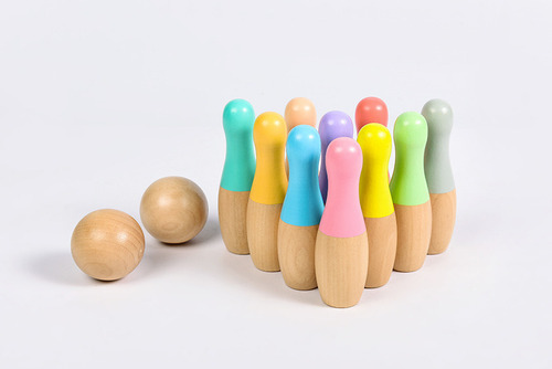 Juego De Bolos Grande For Niños, 10 Bolos, 2 Bolas De Vuelta