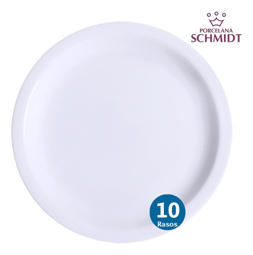 Kit 10 Pratos Raso Evento Restaurante Porcelana Schmidt