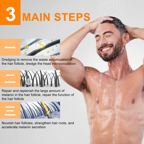 M Shampoo E Sabonete 4 Peças Para Cobrir Cabelos Brancos,
