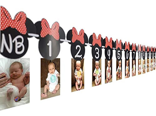 Minnie Mouse 12 Meses De Foto Banner | Un Banner Minnie Mous