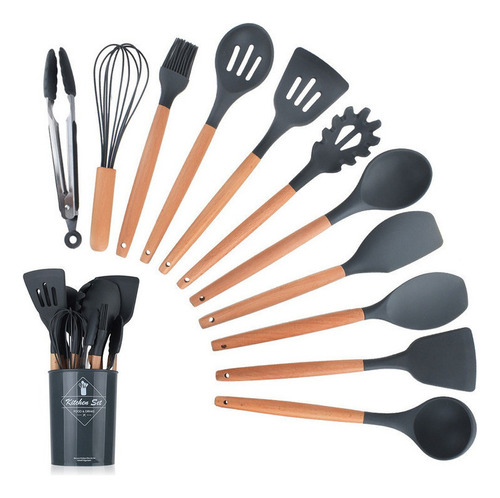 Kit De Cucharas Para Utensilios De Cocina De Silicona Con Ma